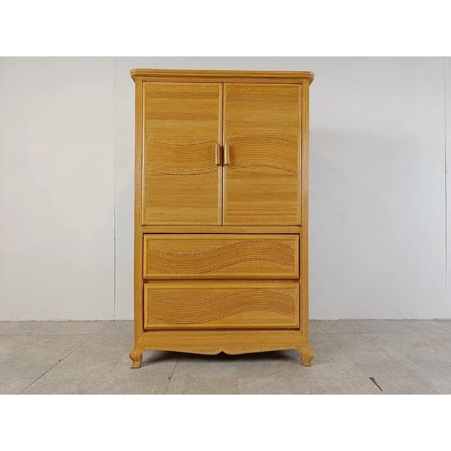 Brown Vintage Pencil Reed Cabinet, 1970s For Sale - Image 8 of 9