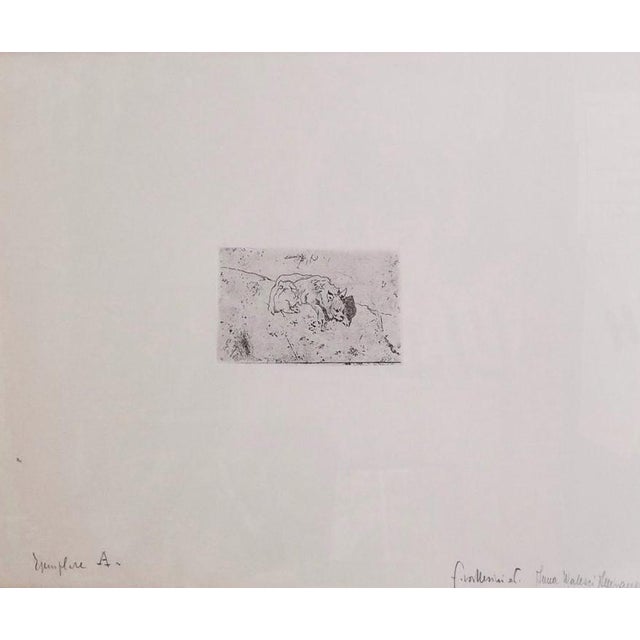 Giovanni Fattori, Crouching Dog, Etching For Sale