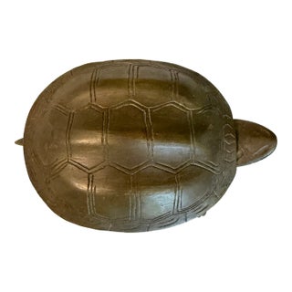 Chinese Brown Metal Turtle With Open Shell For Sale