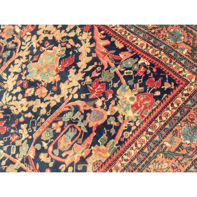 Textile 1920s Antique Persian Tabriz Rug-4'7"x 6'6" For Sale - Image 7 of 12