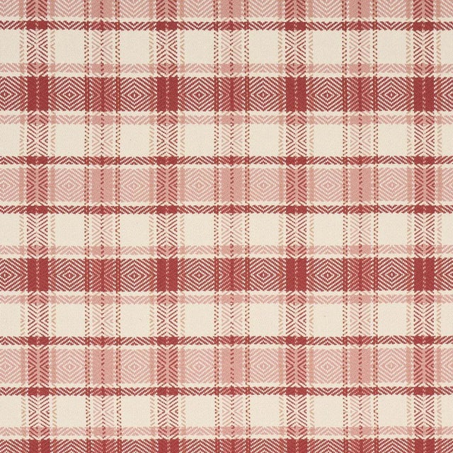 SAMPLE - Schumacher Heidi Check Fabric In Cranberry For Sale
