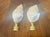 Beautiful pair of brown spotted turbo sea shells on brass based lamp finials.