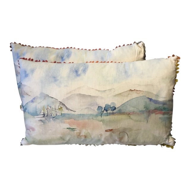 Bolsters Mountain Scene Made in Wales - a Pair For Sale
