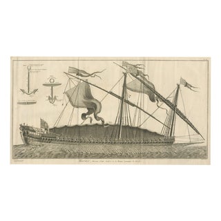 After Jacques Nicolas Bellin, La Réale French Royal Galley, Large Engraving, 1769 For Sale