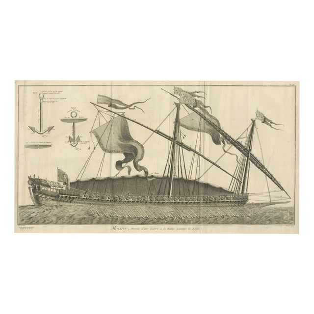 After Jacques Nicolas Bellin, La Réale French Royal Galley, Large Engraving, 1769 For Sale
