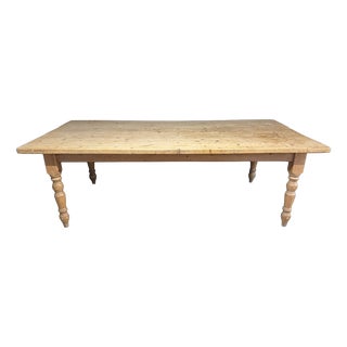 Large Vintage Farmhouse Dining Table in Pine, 1940 For Sale