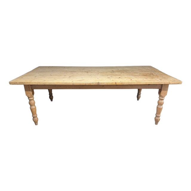 Large Vintage Farmhouse Dining Table in Pine, 1940 For Sale