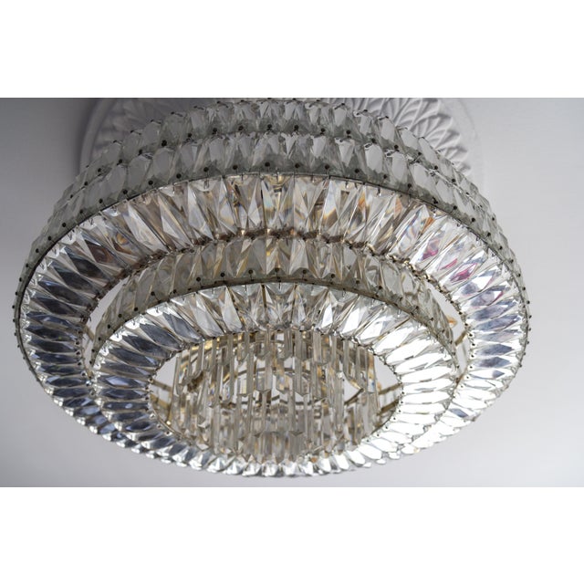 Large Mid-Century Modern Crystal 12-Light Ceiling Lamp, 1950s For Sale - Image 9 of 18
