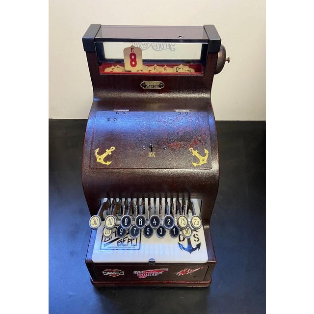 Metal Vintage German Mechanical Cash Register, 1920s For Sale - Image 7 of 16