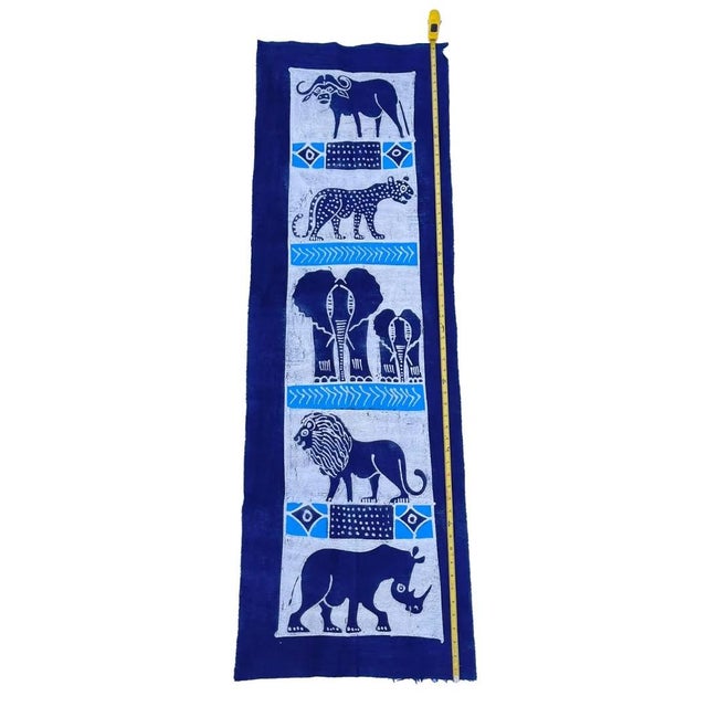 Blue Early 20th Century Big 5 Batik Blue Table Runner For Sale - Image 8 of 8
