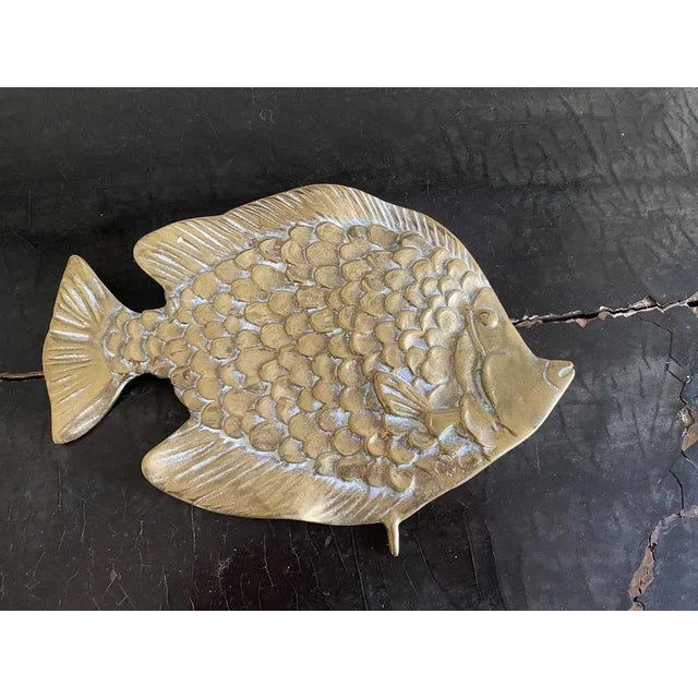 Metal Fish Sculpture in Brass For Sale - Image 7 of 11