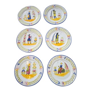 Six Hand Painted Portuguese Wall Plates For Sale