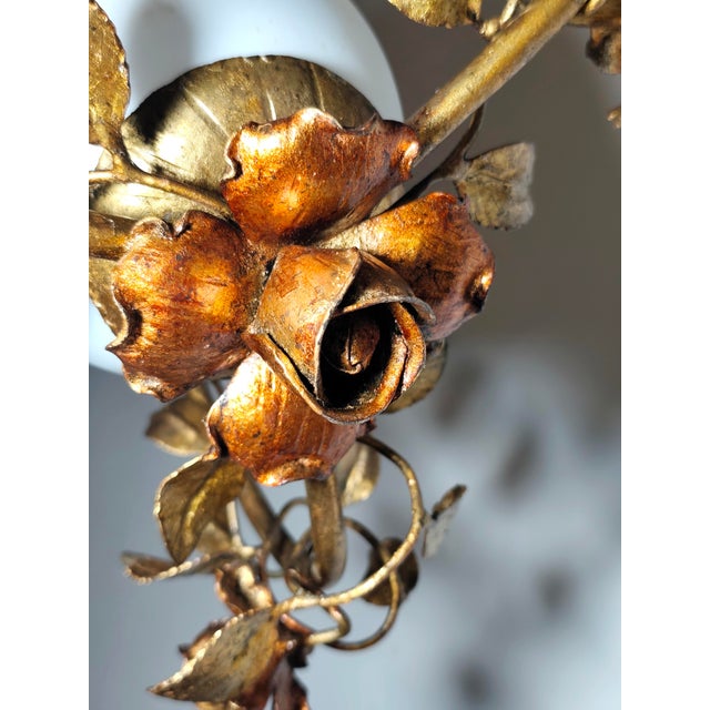 Wrought Iron and Gold Leaf Lamp, Spain, 1960s For Sale - Image 16 of 17