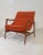Mid-Century Modern Mid-Century Lounge Chair Orange Chenille For Sale - Image 3 of 4