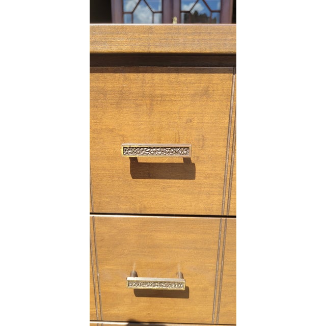 Wood Mid Century Modern Tall Chest of Drawers For Sale - Image 7 of 13