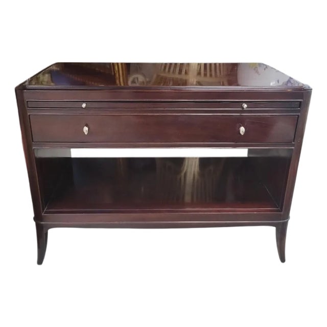 Vintage Mahogany Barbara Barry for Baker Oversized One Drawer Commode Night Stand For Sale