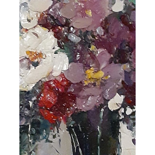 Silver Signed Impressionist Impasto MCM Painting in Custom Silver Gilt Frame For Sale - Image 8 of 8
