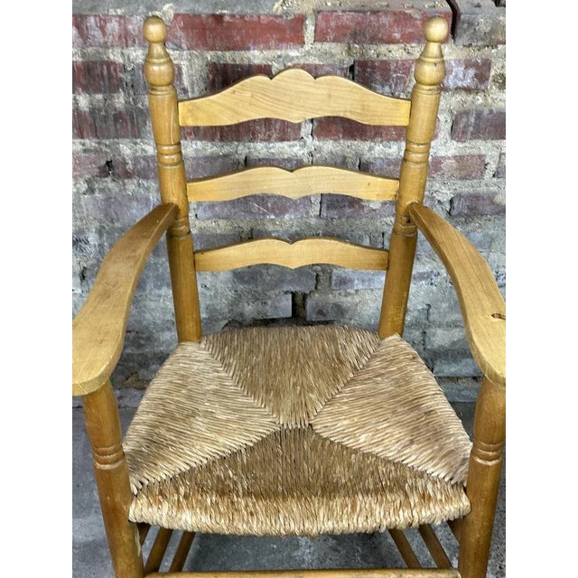Wood Natural Wood Paillé Armchair, 1970s For Sale - Image 7 of 9