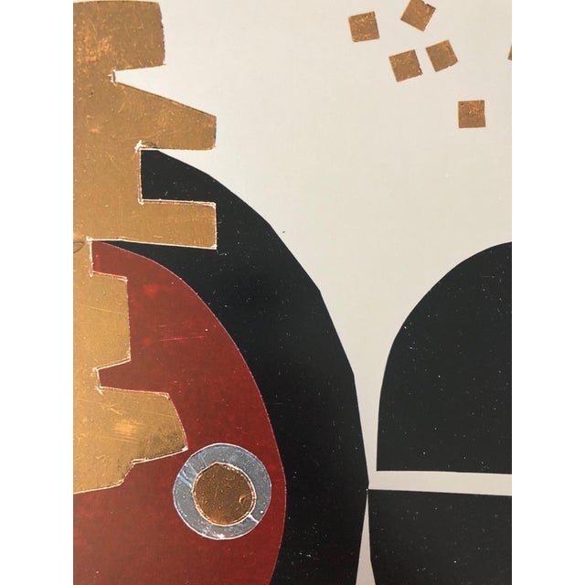 Contemporary Laura Fiume, Abstract Italian Woman Artist Modern Metallic Foil Mirror Lithograph Laura Fiume For Sale - Image 3 of 5
