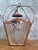 Baroque Hanging Lantern in Acid-Etched Glass and Bordeaux Sheet Metal, 1890s For Sale - Image 6 of 7
