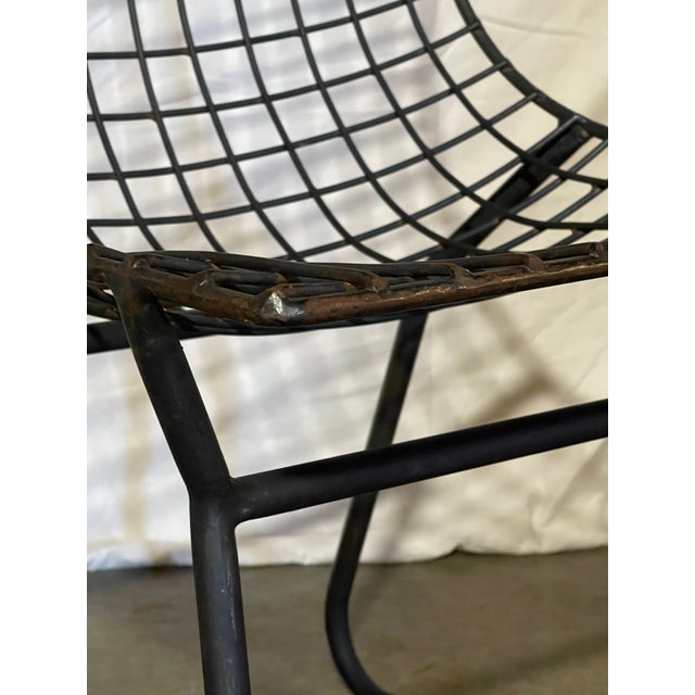 Knoll Style, Mid-Century Modern Metal Wire Chairs - Set of 6 Black For Sale - Image 12 of 14