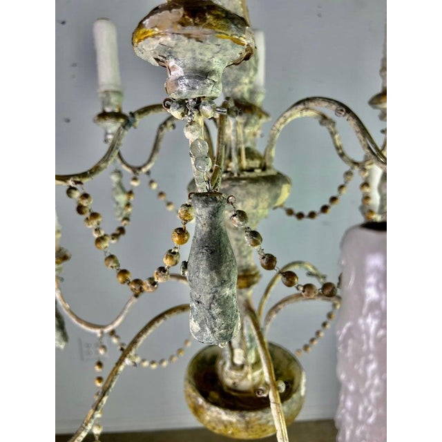 Early 21st Century Distressed Twelve Light Chandelier by Melissa Levinson, Wood & Iron For Sale - Image 5 of 17
