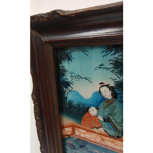 Late 19th Century Late 19th Century Chinese Export, Reverse Painting on Glass, Qing Dynasty For Sale - Image 5 of 8