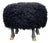 Faux “Lamb” Footstool/ Ottoman With Carved “Faux-Sheep” Legs/ 14k Gilt “Hooves”. For Sale