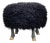 Faux “Lamb” Ottoman / Footstool, W/ Carved “Faux-Sheep” Legs/ 14k Gilt “Hooves”. For Sale