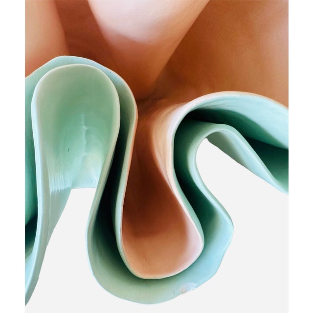 1980s 1980s Handmade Mid Century Modern Decorative Pottery Vase For Sale - Image 5 of 6