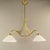 Chandelier made of massive brass with opal glass shade. The light provides a pleasant, glare-free light. Polished surface....