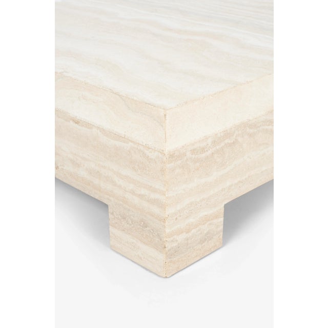 Coffee 1980's Italian Travertine Coffee Table For Sale - Image 8 of 9