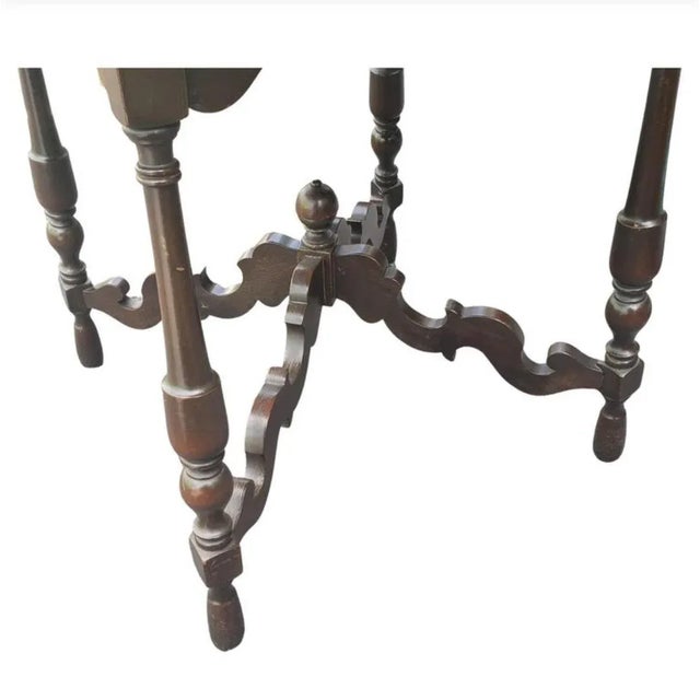 1930s Edwardian Walnut Center Table or Tea Table For Sale In Washington DC - Image 6 of 7