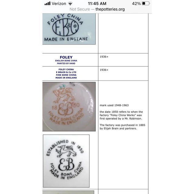 Foley Meadowsweet Creamer, Sugar and Tray Bone China Set With Demi Spoon - 4 Piece Sey For Sale - Image 10 of 13