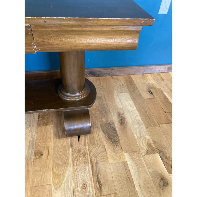Vintage Art Deco Scroll Foot Console Table With Drawer For Sale - Image 4 of 9