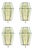 Mid-Century Modern Glass and Brass Wall Lamps from Limburg, Germany, 1960s, Set of 4 For Sale