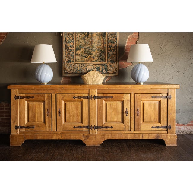 Mid 1900s Large Rustic French - Light Oak Sideboard For Sale - Image 15 of 15