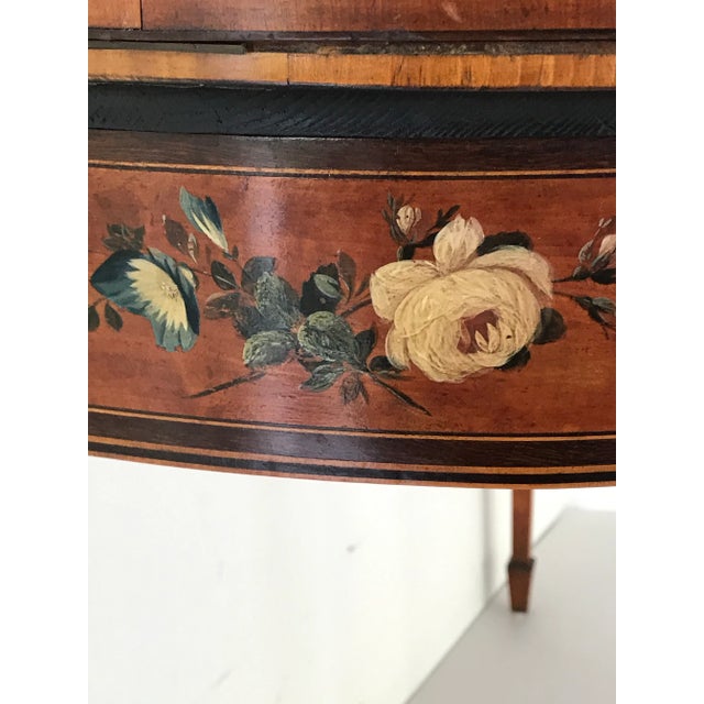 Traditional 1780s Georgian Hand Painted Demilune Table For Sale - Image 3 of 12