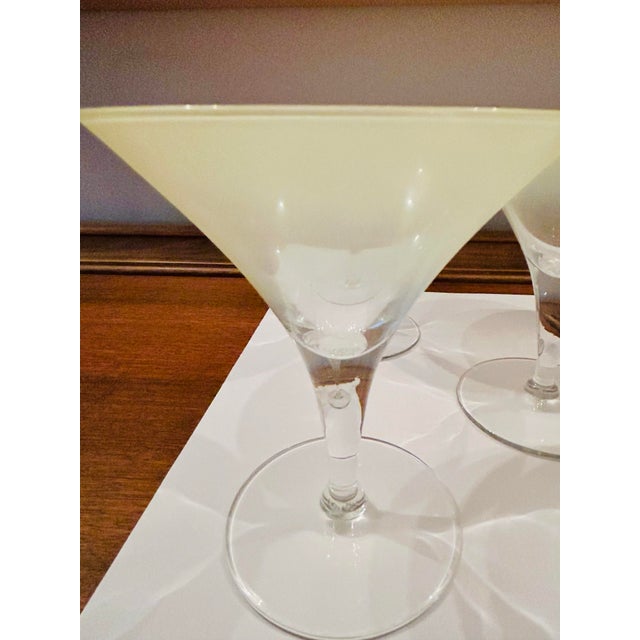 Yellow Vintage Dorothy Thorpe Yellow Frosted Martini, Cocktail Glasses. Mid-Century Modern - 5 pcs For Sale - Image 8 of 11