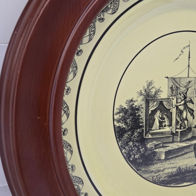 Ceramic Framed Creamware Plate After Creil Panorama Series For Sale - Image 7 of 9