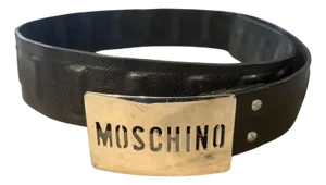 1980s Leather and Steel Iconic Belt by Franco Moschino