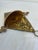 Metal Vintage Gold Embossed Floral Metal Wall Pocket For Sale - Image 7 of 9