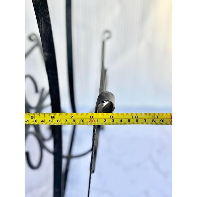 Black Vintage Mid-Century Wrought Iron Magazine Rack With Brass Handle – Elegant Decorative Storage For Sale - Image 8 of 11