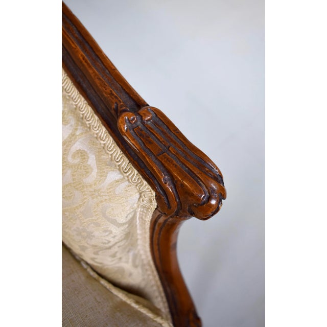 Louis XV Style Canape Loveseat, Tufted Brocade, Early 20th C. For Sale - Image 11 of 12