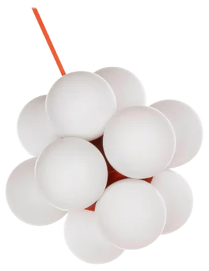 Sputnik Glass Globe Chandelier in White & Orange from Kaiser, Germany, 1960s