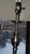 Mid-Century Modern Modified Classical Floor Lamp House Light With Sleek Details; Satin Silver Base, Elegant Charcoal Shade | Fabric Acrylic on Found Ul Lighting Element For Sale - Image 3 of 5