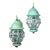 Funky Vintage Pair of Solid Brass Verdigris Wall Lanterns - 14”h X 7” W X 8”.5 D For Sale