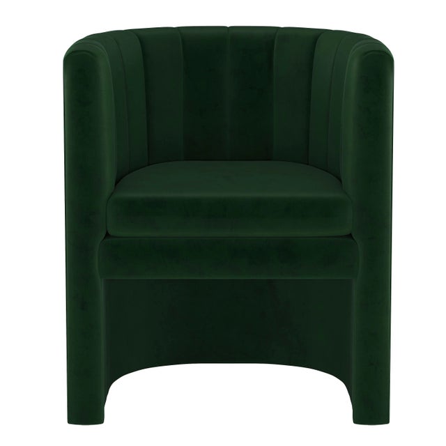 Wrapped in elegance, this fully upholstered chair is detailed with gorgeous channel seams and a curve silhouette that is...