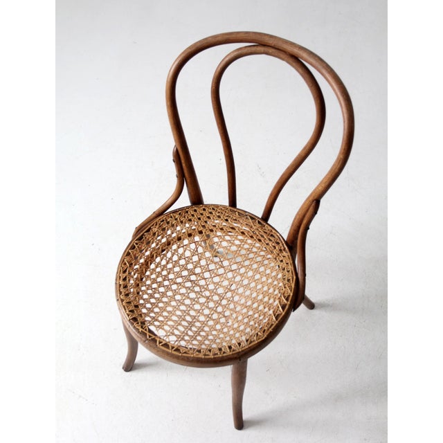 Antique Bentwood Bistro Cafe With Cane Seat For Sale - Image 10 of 13