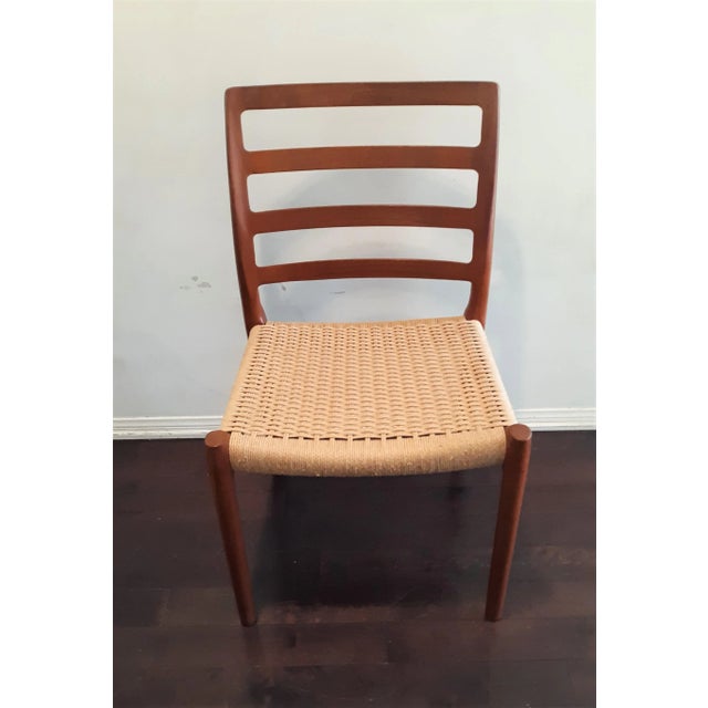 Mid 20th Century Vintage Nils Otto Møller Model 85 Dining Chair in Teak With Rope Seat For Sale - Image 5 of 12